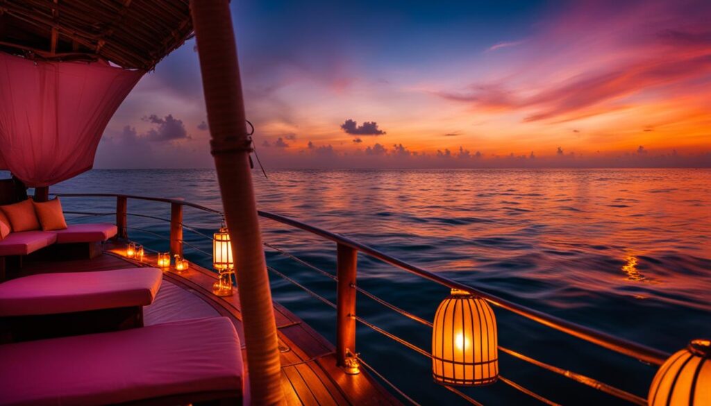 Maldives sunset cruise in February