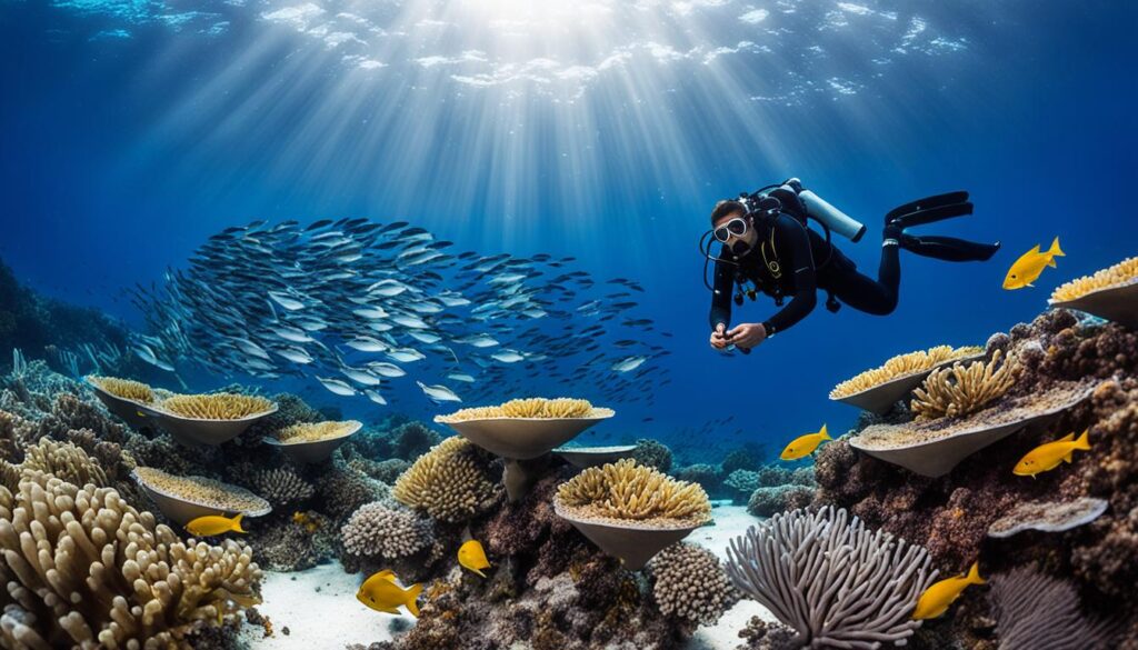 Underwater exploration in Gnaviyani Atoll