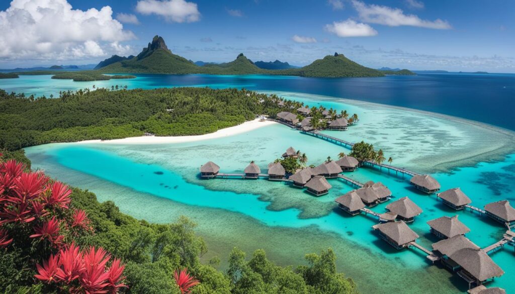 beaches in Fiji and Bora Bora
