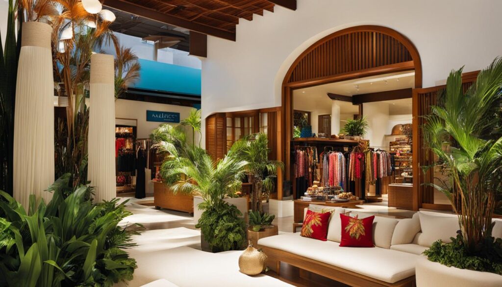 luxury boutique shopping in Hawaii and local market in the Maldives